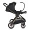 Cărucior 2in1 Cangaroo I Click Black, Cadru Aluminiu, Pliere One Touch, Scaun Reversibil, Coș Nou-Născut Inclus, 0-4 Ani