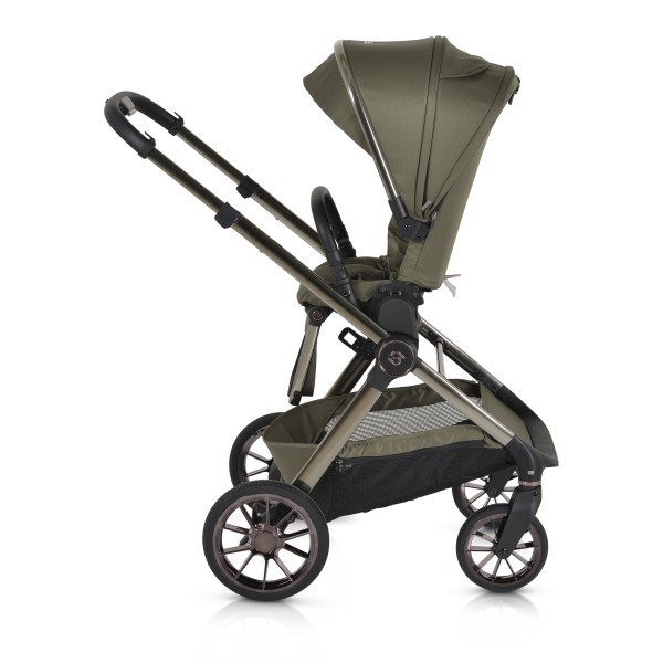 Cărucior 2in1 Cangaroo I Click Green, Cadru Aluminiu, Pliere One Touch, Scaun Reversibil, Coș Nou-Născut Inclus, 0-4 Ani