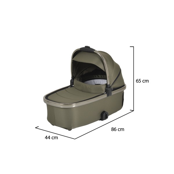 Cărucior 2in1 Cangaroo I Click Green, Cadru Aluminiu, Pliere One Touch, Scaun Reversibil, Coș Nou-Născut Inclus, 0-4 Ani