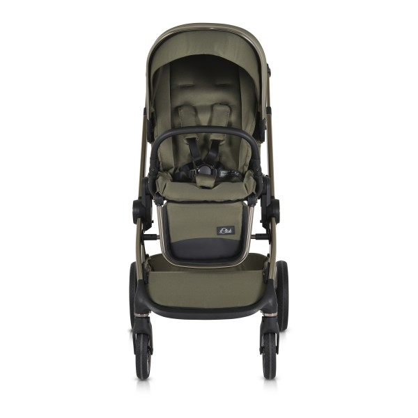 Cărucior 2in1 Cangaroo I Click Green, Cadru Aluminiu, Pliere One Touch, Scaun Reversibil, Coș Nou-Născut Inclus, 0-4 Ani