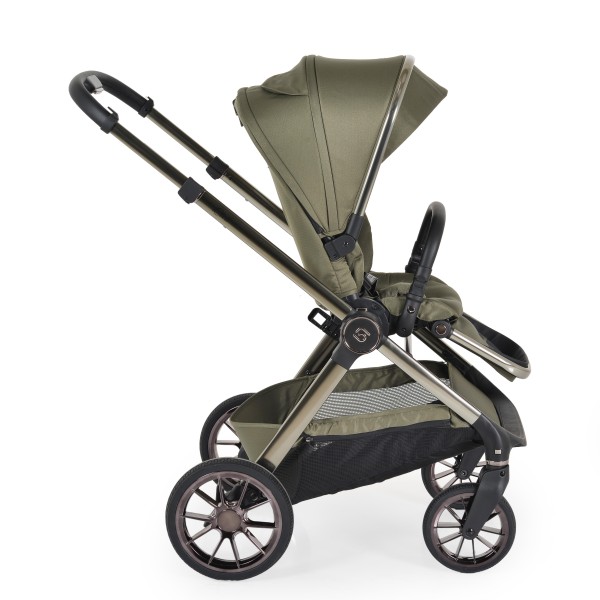 Cărucior 2in1 Cangaroo I Click Green, Cadru Aluminiu, Pliere One Touch, Scaun Reversibil, Coș Nou-Născut Inclus, 0-4 Ani
