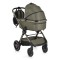 Cărucior 2in1 Cangaroo I Click Green, Cadru Aluminiu, Pliere One Touch, Scaun Reversibil, Coș Nou-Născut Inclus, 0-4 Ani