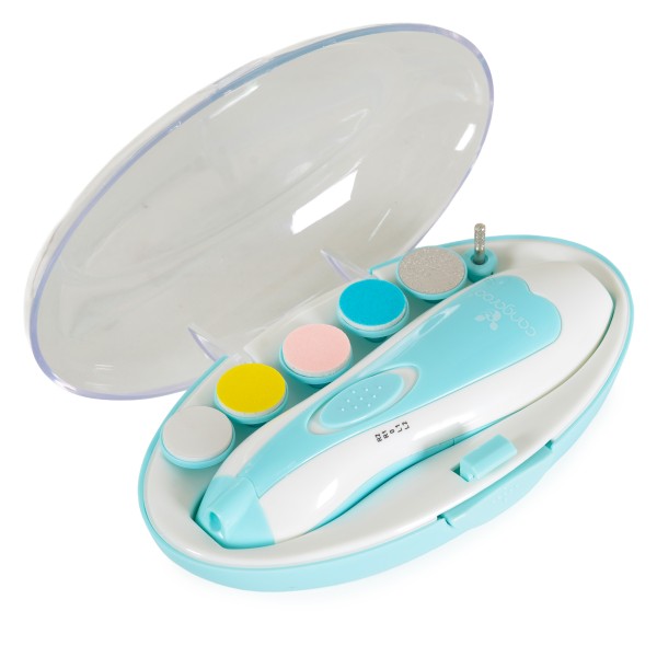Pilă Electrică Unghii Bebelusi și Adulți, Cangaroo Nailina Blue cu 6 Atașamente, LED
