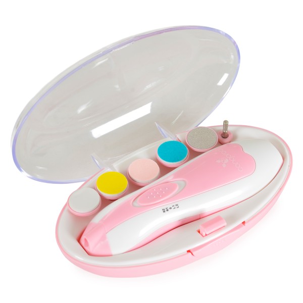 Pilă Electrică Unghii Bebelusi și Adulți, Cangaroo Nailina Pink cu 6 Atașamente, LED