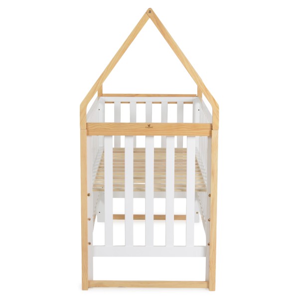 Pătuț Bebeluși Cangaroo Astra Tip Căsuță 120x60 cm, Lemn Masiv Pin, 3 Nivele Saltea