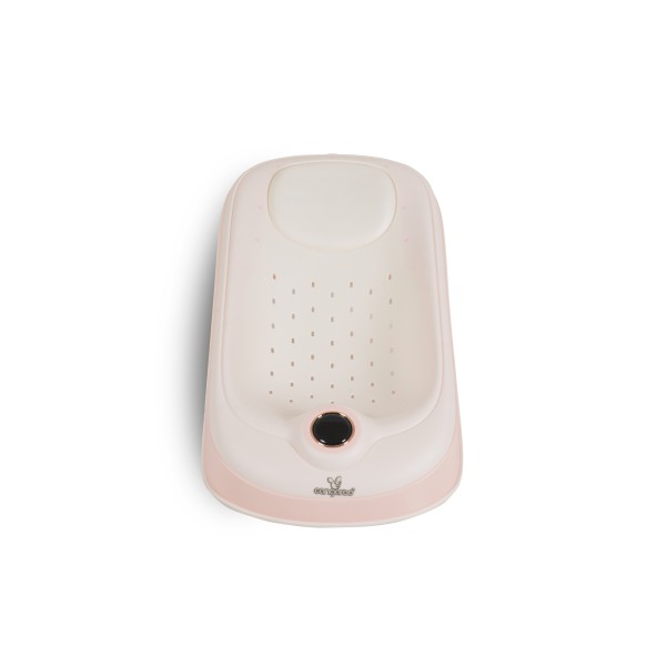 Suport de baie bebe Cangaroo Havana Pink cu termometru, pliabil, antiderapant, reglabil, 0–12 luni