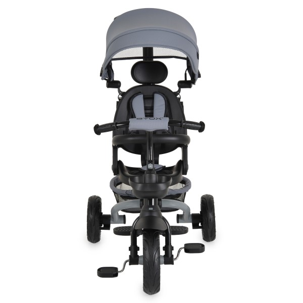 Tricicleta copii Byox Explore Dark Grey, pliabila, sezut rotativ 360°, spatar reglabil, control parental, copertina, 12 luni+, 25 kg