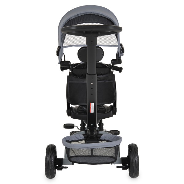 Tricicleta copii Byox Explore Dark Grey, pliabila, sezut rotativ 360°, spatar reglabil, control parental, copertina, 12 luni+, 25 kg