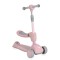 Trotineta copii 2 in 1 Byox Checkmate Lace Pink, cu scaun si ghidon reglabil, lumini si muzica, 3+ ani, 50 kg