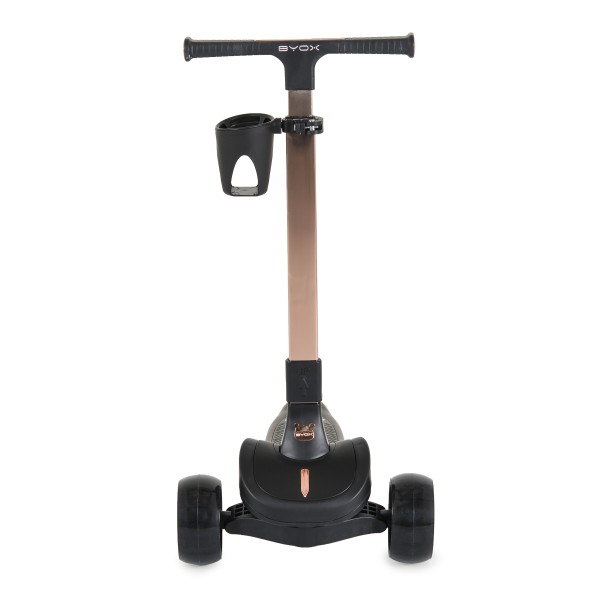 Trotineta copii Byox Aero Coal Black, pliabila, ghidon reglabil 5 niveluri, lumini fara baterii, 3+ ani, 50 kg