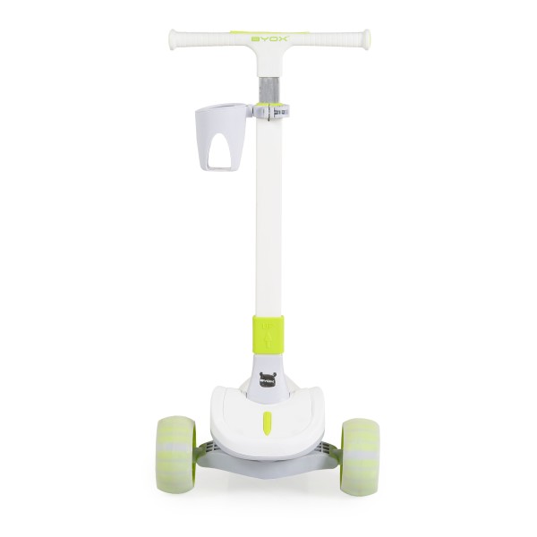 Trotineta copii Byox Aero Lime Green, pliabila, ghidon reglabil 5 niveluri, lumini fara baterii, 3+ ani, 50 kg