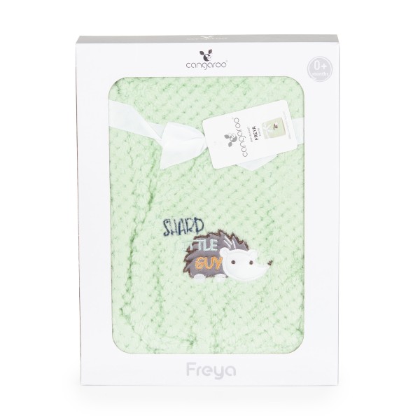 Set 2 bucati Păturică Bebe Cocolino Cangaroo 110x80 cm – Moale și Pufoasă, pentru Pătuț și Cărucior, 0+ luni, Alb si Verde