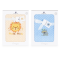 Set 2 bucati Păturică Bebe Cocolino Cangaroo 110x80 cm – Moale și Pufoasă, pentru Pătuț și Cărucior, 0+ luni, Albastru si Galben