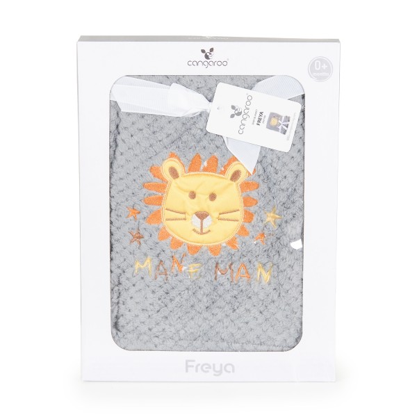 Set 2 bucati Păturică Bebe Cocolino Cangaroo 110x80 cm – Moale și Pufoasă, pentru Pătuț și Cărucior, 0+ luni, Albastru si Gri