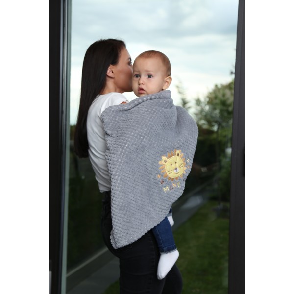 Set 2 bucati Păturică Bebe Cocolino Cangaroo 110x80 cm – Moale și Pufoasă, pentru Pătuț și Cărucior, 0+ luni, Galben si Gri
