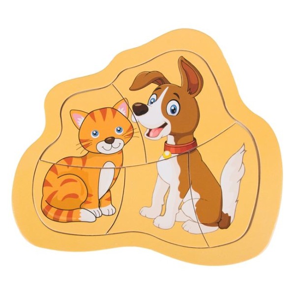 Set 8 Puzzle-uri din Lemn pentru Copii 3-5 Ani – Animale și Dinozauri, Joc Educativ
