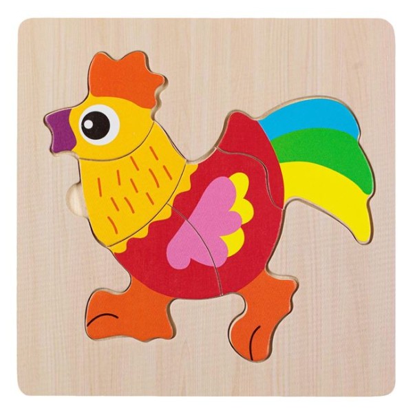 Set 8 Puzzle-uri din Lemn pentru Copii 3-5 Ani – Animale și Dinozauri, Joc Educativ