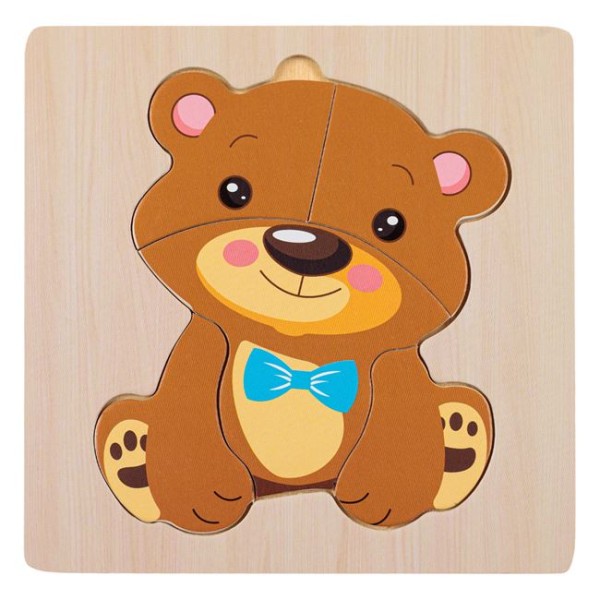 Set 8 Puzzle-uri din Lemn pentru Copii 3-5 Ani – Animale și Dinozauri, Joc Educativ
