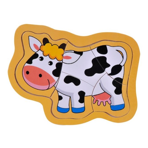 Set 8 Puzzle-uri din Lemn pentru Copii 3-5 Ani – Animale și Dinozauri, Joc Educativ