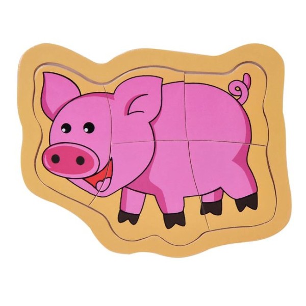 Set 8 Puzzle-uri din Lemn pentru Copii 3-5 Ani – Animale și Dinozauri, Joc Educativ