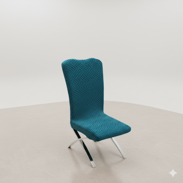 Husă de scaun decorativă elastică OEM Petrol, model 3D reliefat – potrivită pentru scaune fără brațe