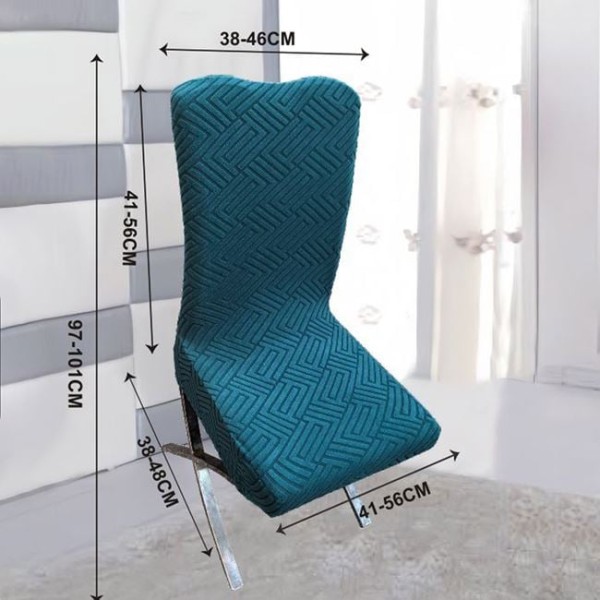 Set 4 huse scaun elastice decorative petrol, model 3D reliefat – pentru scaune fără brațe