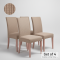 Set 4 huse scaun elastice decorative OEM Bej cu carouri – pentru scaune fără brațe
