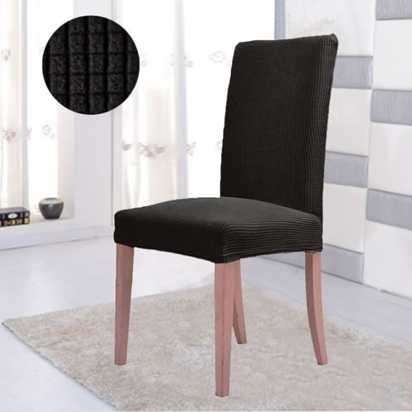 Huse pentru Scaune, Poliester Elastice, Culoare Neagra