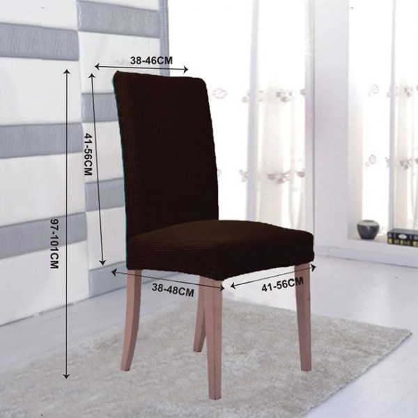 Husă scaun decorativă elastică OEM Maro cu carouri relief – pentru scaune fără brațe