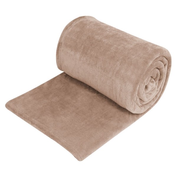 Pătură Groasă Catifelată Dublă Bej pentru Pat Matrimonial 230x220 cm
