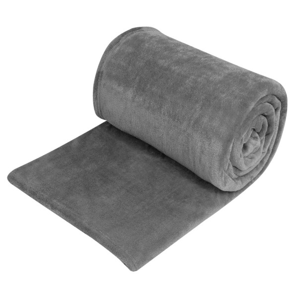 Pătură Groasă Catifelată Dublă Gri pentru Pat Matrimonial 230x220 cm