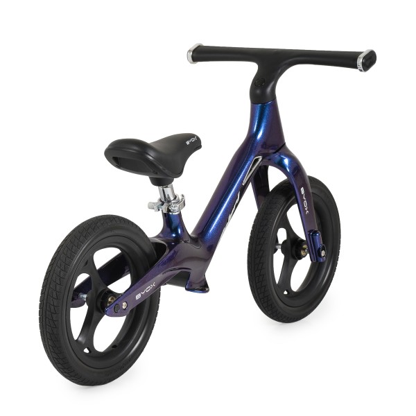 Bicicletă de echilibru cu vopsea perlată Byox Velori Sky Blue 2+ ani – cadru ușor din magneziu, șezut reglabil și lumini interactive