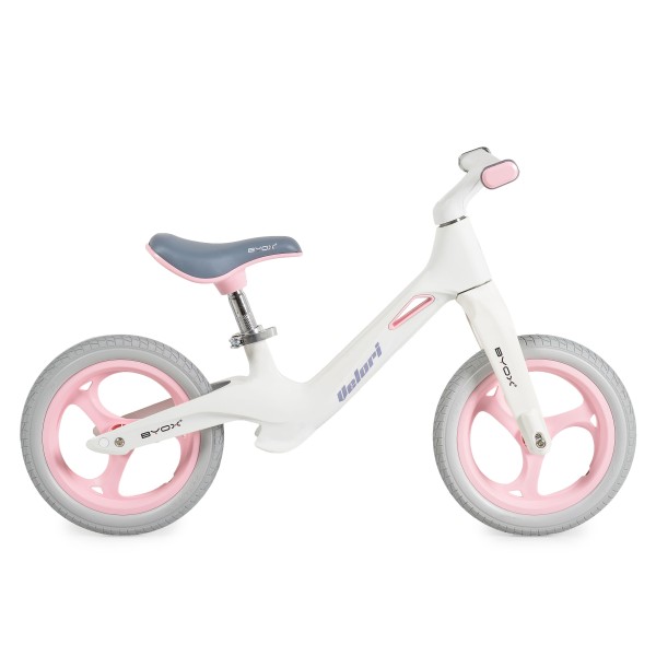 Bicicletă de echilibru Byox Velori Tea Rose 2+ ani – cadru ușor din magneziu, șezut reglabil și lumini interactive