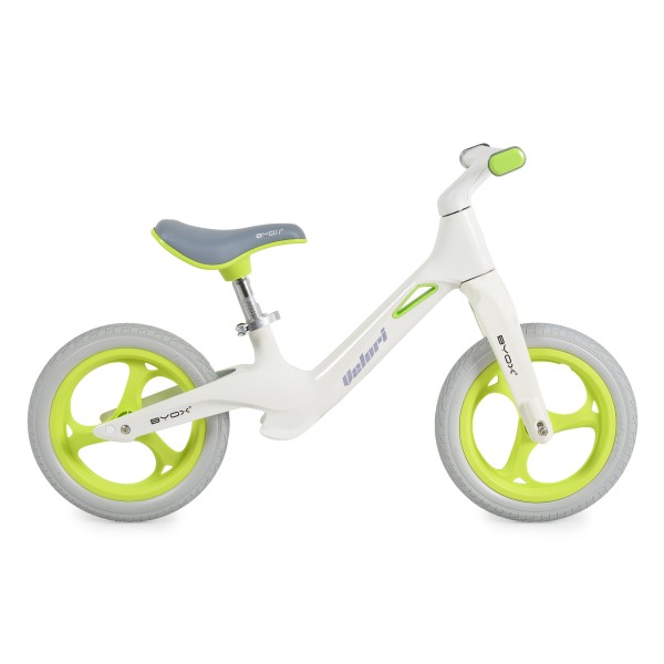 Bicicletă de echilibru Byox Velori Green 2+ ani – cadru ușor din magneziu, șezut reglabil și lumini interactive