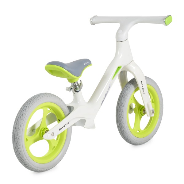Bicicletă de echilibru Byox Velori Green 2+ ani – cadru ușor din magneziu, șezut reglabil și lumini interactive