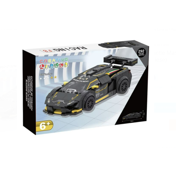 Set cuburi de construcție 272 piese Creative Blocks – mașină de curse neagra 15.5 cm, nivel dificultate 3/5, 6 ani+