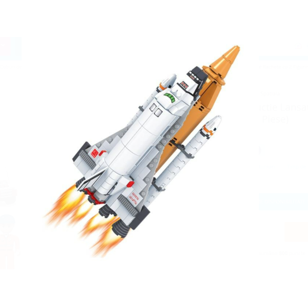 Cuburi construcție 570 piese Creative Blocks – lansator rachete, set complex cu 2 figurine, dificultate 4/5