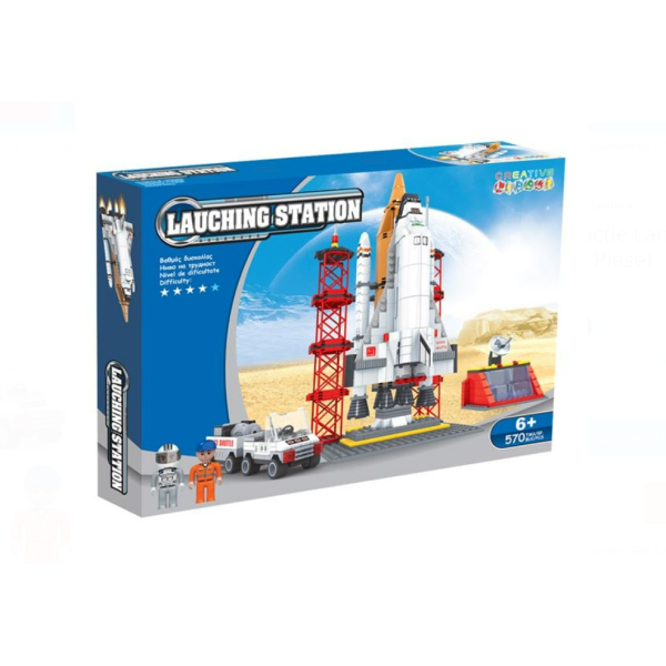 Cuburi construcție 570 piese Creative Blocks – lansator rachete, set complex cu 2 figurine, dificultate 4/5