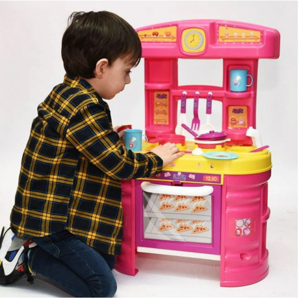 Bucătărie Peppa Pig pentru Copii – 72 cm, Aragaz, Cuptor, Chiuvetă, Microunde și 13 Accesorii