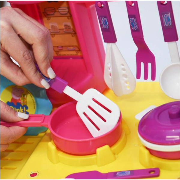 Bucătărie Peppa Pig pentru Copii – 72 cm, Aragaz, Cuptor, Chiuvetă, Microunde și 13 Accesorii