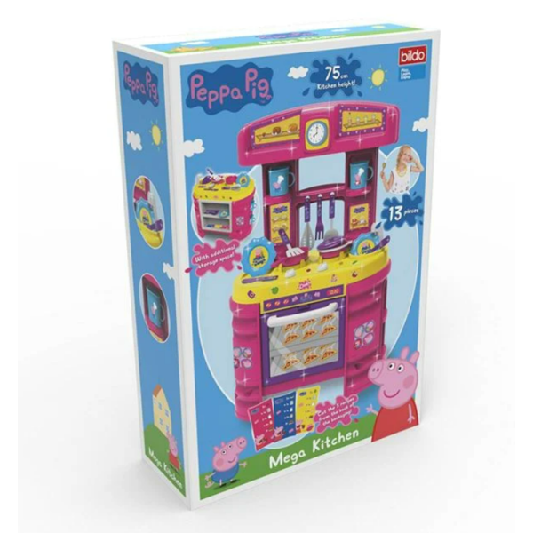 Bucătărie Peppa Pig pentru Copii – 72 cm, Aragaz, Cuptor, Chiuvetă, Microunde și 13 Accesorii