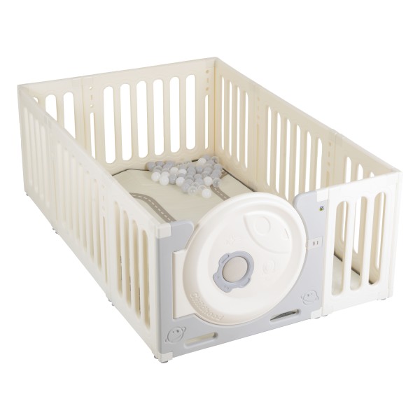 Țarc de Joacă Cubby Land cu Covoraș XPE și 50 Bile – Transformabil în Dulap, Moni Garden