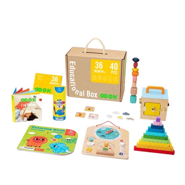 Cutie educativă Montessori Tooky Toy – 6 jocuri senzoriale pentru dezvoltarea copiilor 3 Ani