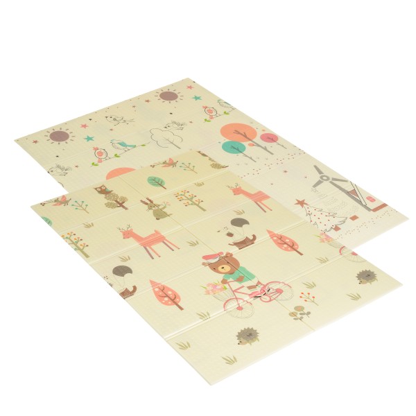 Saltea de joacă pliabilă Moni Toys Park Time – XPE, termoizolantă și antiderapantă, 180x120 cm