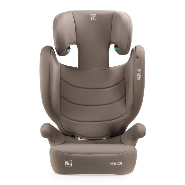 Scaun Auto i-Race Moni cu Isofix, Cool Beige R129 i-Size 100–150 cm, Tetieră Reglabilă, Booster Detasabil