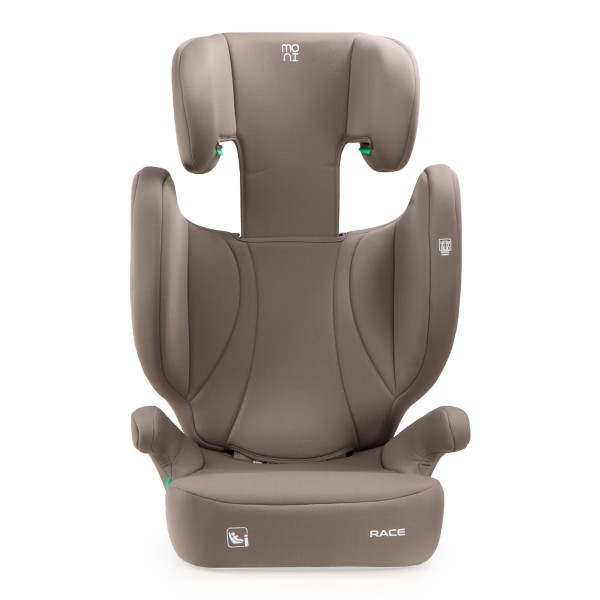 Scaun Auto Copii Race Moni Cool beige, Fără ISOFIX, 100–150 cm R129 i-Size, Booster Detasabil, Tetieră Reglabilă