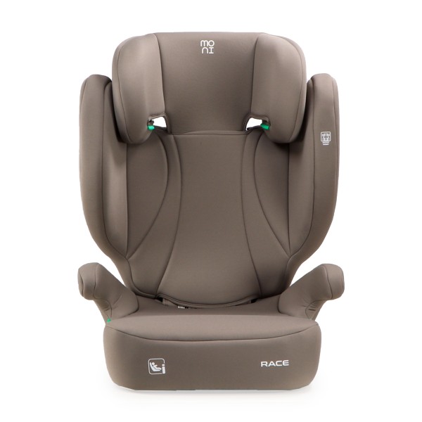 Scaun Auto Copii Race Moni Cool beige, Fără ISOFIX, 100–150 cm R129 i-Size, Booster Detasabil, Tetieră Reglabilă
