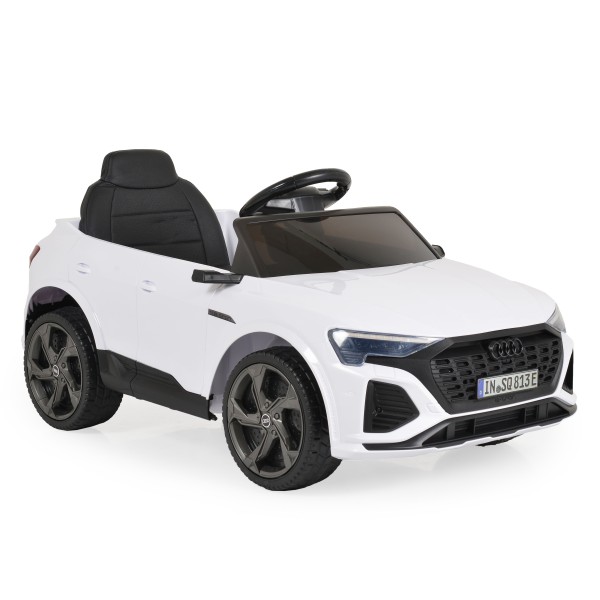 Masina Electrica Copii Audi SQ8 e-tron white 12V 7Ah, Telecomanda 2.4GHz, Bluetooth, Lumini LED, Roti EVA