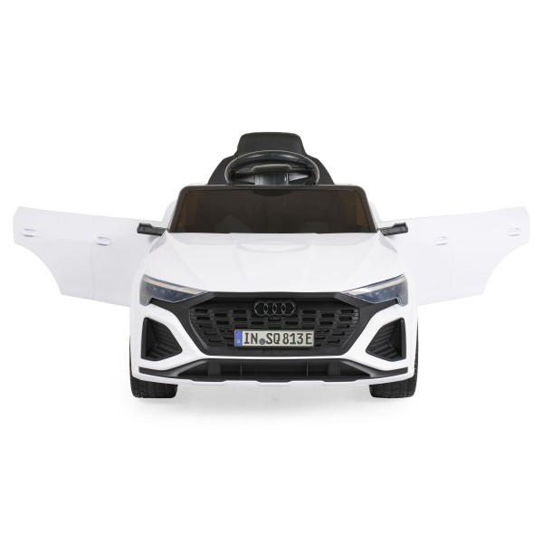 Masina Electrica Copii Audi SQ8 e-tron white 12V 7Ah, Telecomanda 2.4GHz, Bluetooth, Lumini LED, Roti EVA