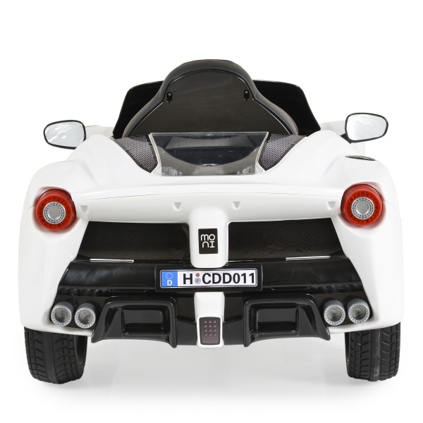 Masina Electrica Copii Moni Liberty white 12V 7Ah, 3 Viteze 3-8 km/h, Telecomanda 2.4GHz, Bluetooth, LED, Roti EVA